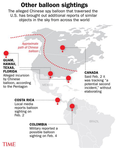 All The Places Suspected Chinese Spy Balloons May Have Been Spotted