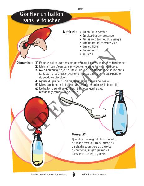 Géniepublication Catalogue Gonfler un ballon sans le toucher