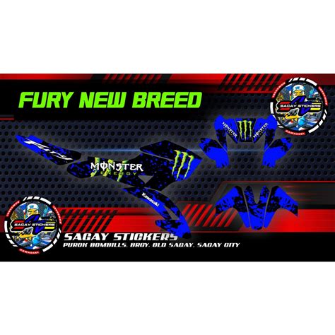 Kawasaki Fury New Breed Motorcycle Sticker Decals Shopee