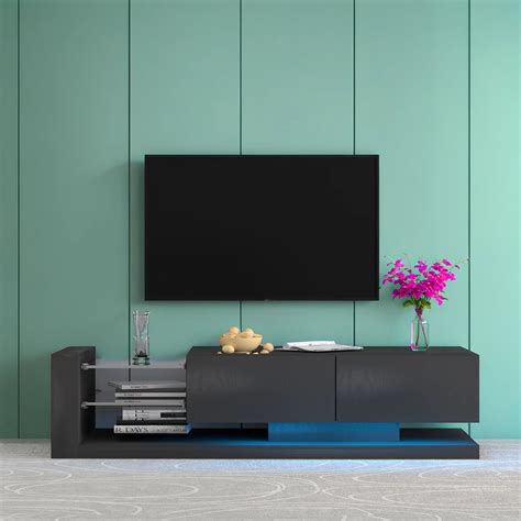 Ivy Bronx TV Console With Storage Cabinets, Full RGB Color 31 Modes