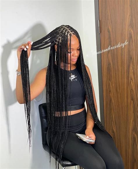 Curled Box Braids Colored Box Braids Long Box Braids Braids For