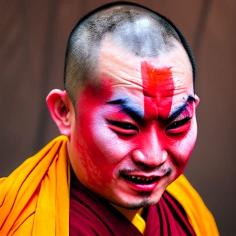 Prompthunt Photorealistic Portrait Photograph Of A Crazy Buddhist Monk