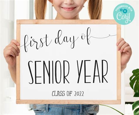 Editable First Day Senior Year Sign Printable Senior Class Of Etsy