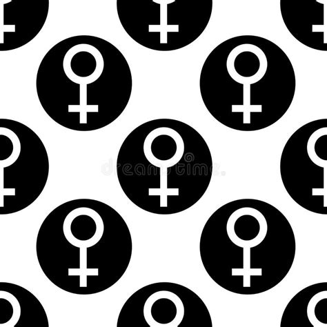 Seamless Pattern Sex Symbols Gender Woman Flat Symbols White Female