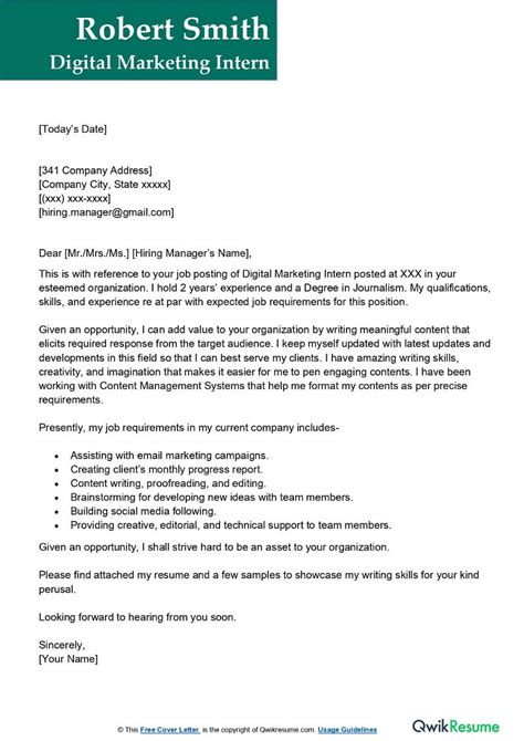 Build A Tips About Digital Marketing Cover Letter Template It Cv Doc