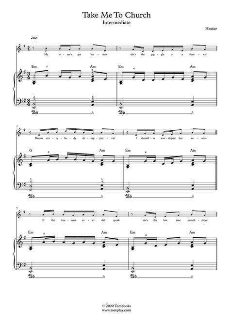 Download Digital Sheet Music of Hozier for Piano solo