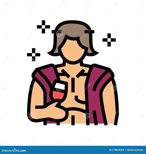 Dionysus Greek God Ancient Color Icon Vector Illustration Stock Vector - Illustration of ...