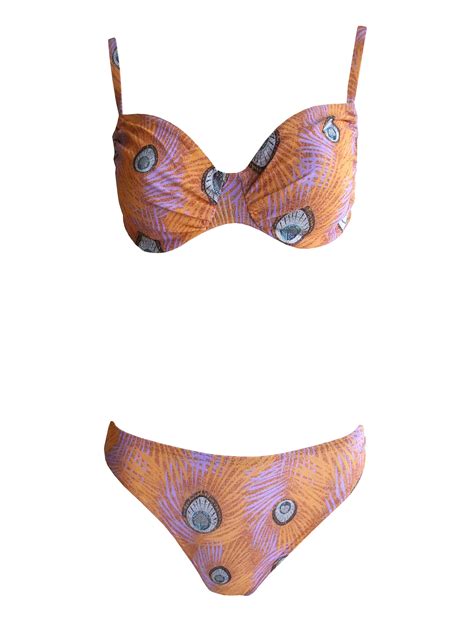 Bügel Bikini von Solar Tan Thru durchbäunend C Cup Pfauenauge in orange