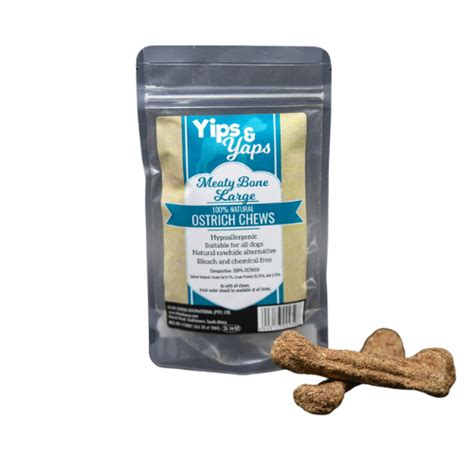 Yip & Yaps Ostrich Dog Treats - Bone Packs - Midlands Veterinary Wholesalers