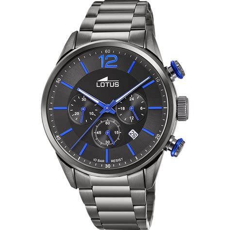 Reloj De Hombre Lotus Chrono Con Esfera Negra