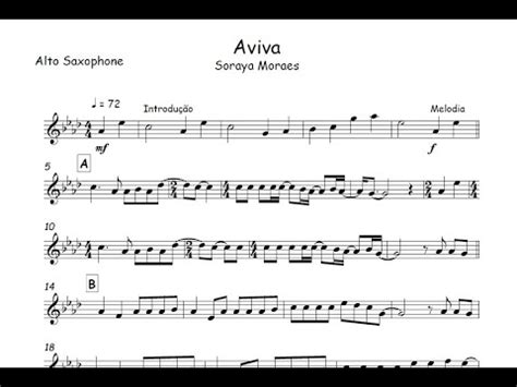 Aviva Soraya Moraes Partitura Mel Dica Sax Alto Sax Tenor Sax