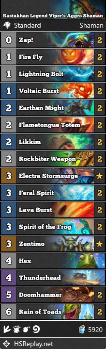 Rastakhan Legend Viper S Aggro Shaman Beerbrick Hearthstone