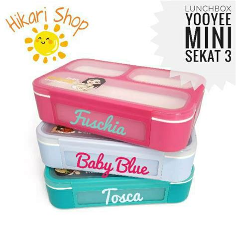 Jual Lunchbox Yooyee Mini Sekat 3 Kotak Bekal Bento Anak Sekolah Kotak