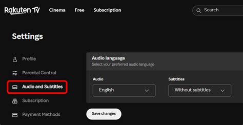Change audio and subtitles options – Help Rakuten.TV