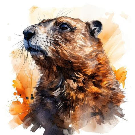 Premium Photo Groundhog Day Watercolor Illustration On White