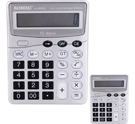 Calculadora De Mesa 12 Digitos Cinza Multiuso Escritorio MercadoLivre