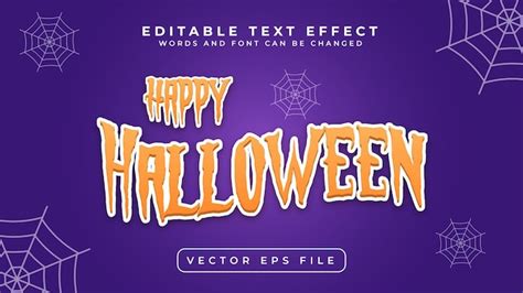 Feliz Efecto De Texto De Halloween Vector Premium