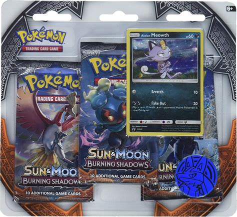 Pokemon Tcg Sun And Moon Burning Shadows 3 Booster Blister With Alolan