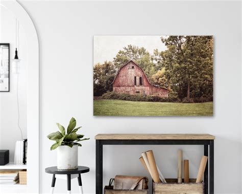 Red Barn Wall Art Farmhouse Decor Rustic Country Home Etsy