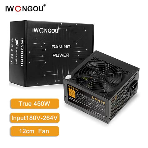 Блок питания для ПК IWONGOU RM450, черный, тихий игровой блок с ...