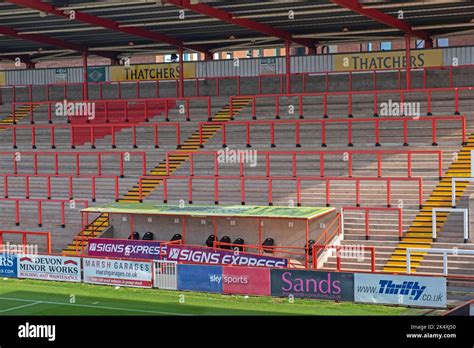 Part of the grandstand known as the Big Bank at St James Park stadium ...