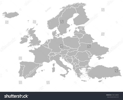 Europe Map Vector Country Borders Stock Vector (Royalty Free) 726124894 | Shutterstock