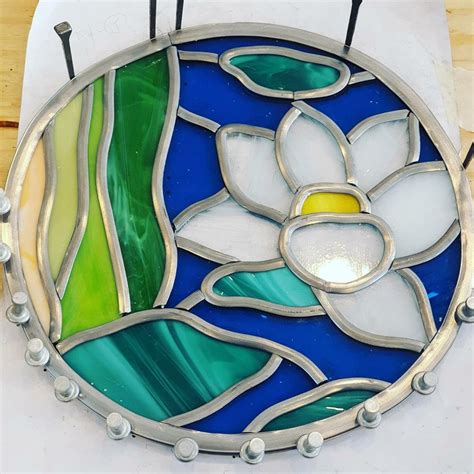 Water Lily Stained Glass Stained Glass Panel Etsy