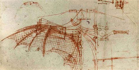 Leonardo Da Vinci Drawings Flying Machines Leonardos Wing Design For A