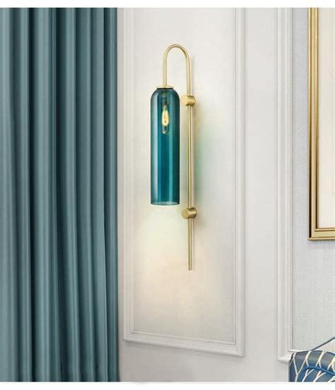 Avenila Creative Blue And White Glass Tube Wall Sconce Light