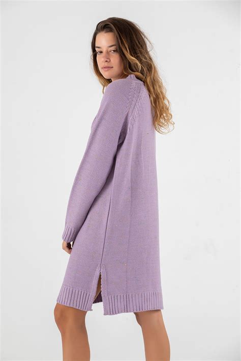 Winter Sweatheart Sweater Dress In Purple Dresscode