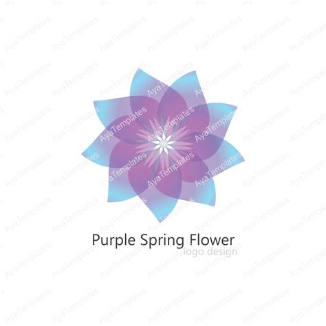 Purple Spring Flower Logo Design Aya Templates