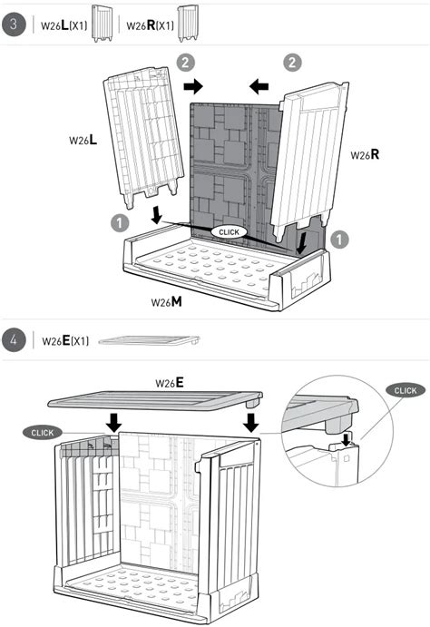 keter Store-It-Out Midi - ASSEMBLY Step 3 & 4 - Manuals+