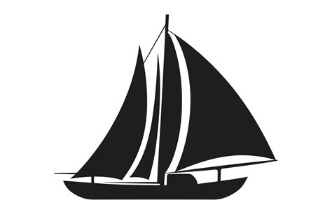 A Sailboat Silhouette Vector Free Sailing Boat Black Shape Clipart