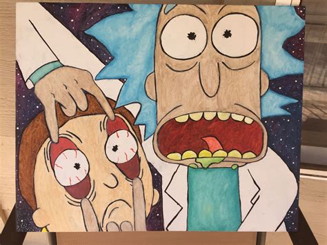 Watercolor Canvas Rick And Morty For A Hundred Years Rick And Morty