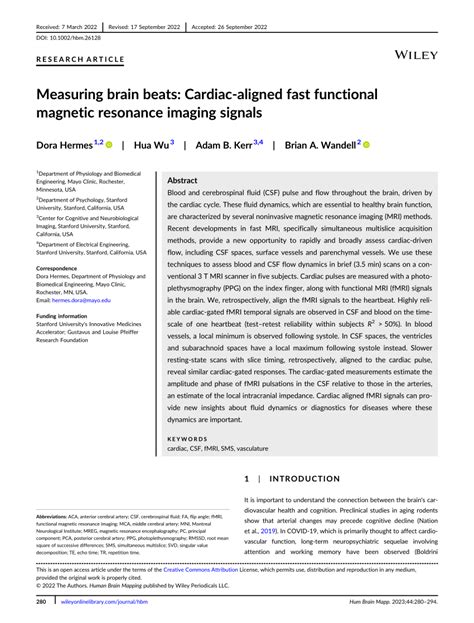 Pdf Measuring Brain Beats Cardiac Aligned Fast Functional Magnetic