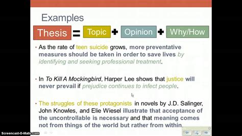 How To Create A Thesis Statement Youtube