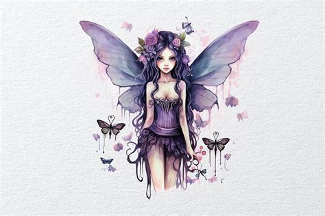 Watercolor Dark Fairies Graphic By Cvanscussell Creative Fabrica