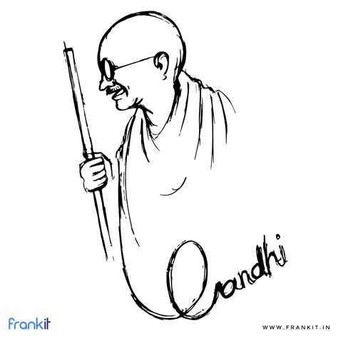 Mahatma Gandhi Drawing Photo - Kumpulan Kunci Jawaban Buku