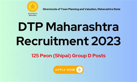 Dtp Maharashtra Recruitment Peon Shipai Group D Posts