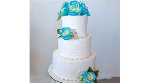 BOLO DE CASAMENTO 3 ANDARES EM CHANTILLY AZUL SERENITY YouTube