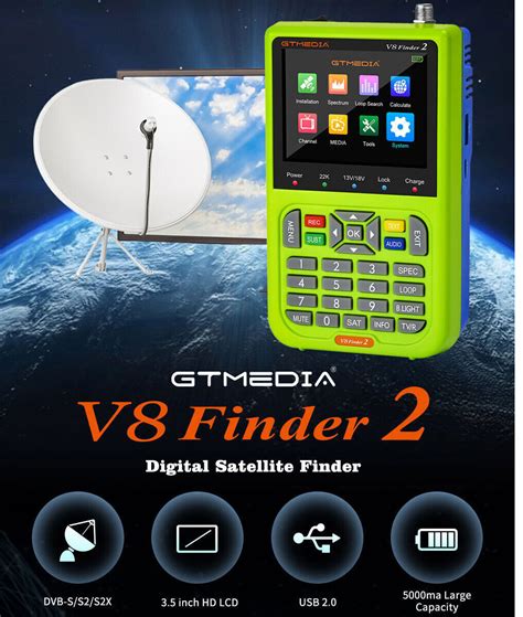 GTMEDIA DVB S S2 Digital Satellite V8 Finder Signal Meter 3 5 LCD Sat