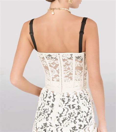 Dolce Gabbana Multi Lace Bustier Top Harrods UK