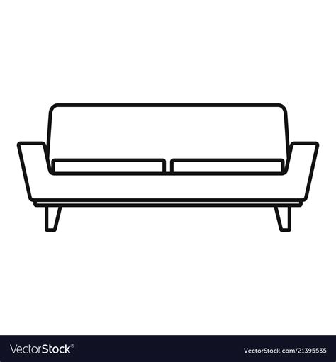 Soft sofa icon outline style Royalty Free Vector Image