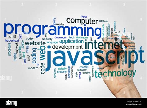 Javascript Concept Word Cloud Background Stock Photo Alamy