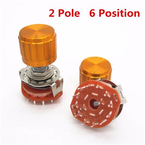 Pcs High Quality Shaft Panel Mount P T Rotary Switch Selector Band