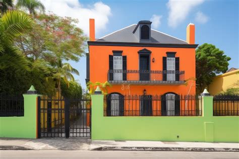 Premium Ai Image Colonial House With Its Exterior Walls Painted In