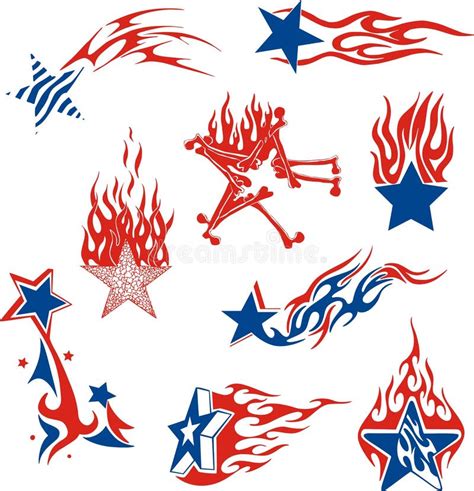 Set Of Star Flames Stock Vector Illustration Of Decoration 28144839