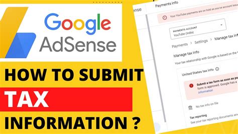 How To Submit Google Adsense Tax Information Google Adsense