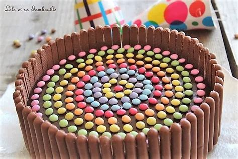 Gâteau danniversaire au chocolat smarties Lolo et sa Tambouille