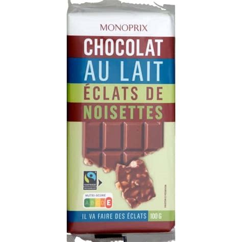 Monoprix Chocolat Au Lait Aux Clats De Noisettes Max Havelaar